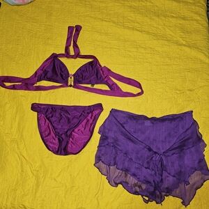 Becca by Rebecca Virtue 🌴 Bikini 3pc swim bikini botton,  top and skirt